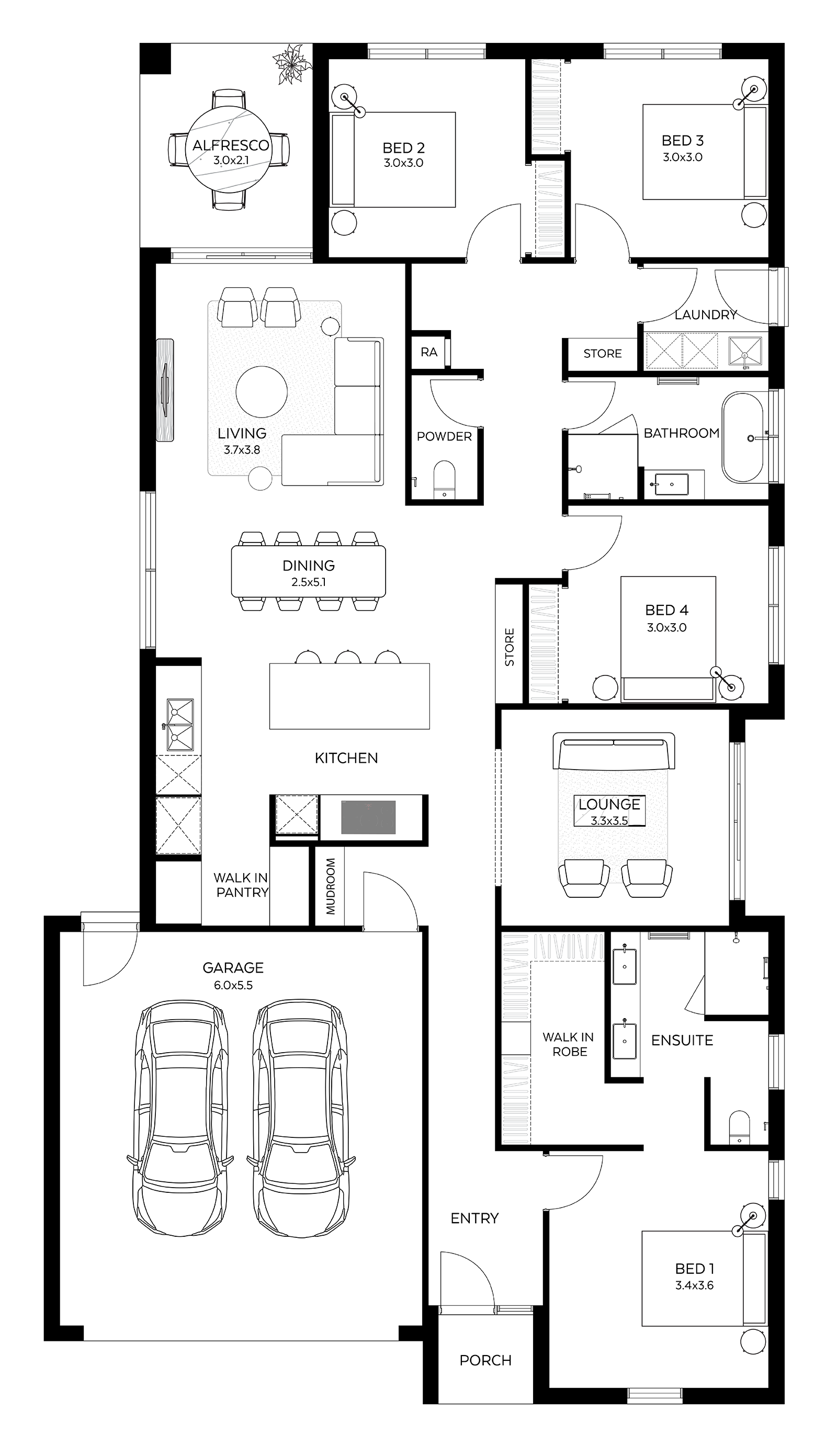 Arli Homes Dion 22b alternative kitchen floorplan